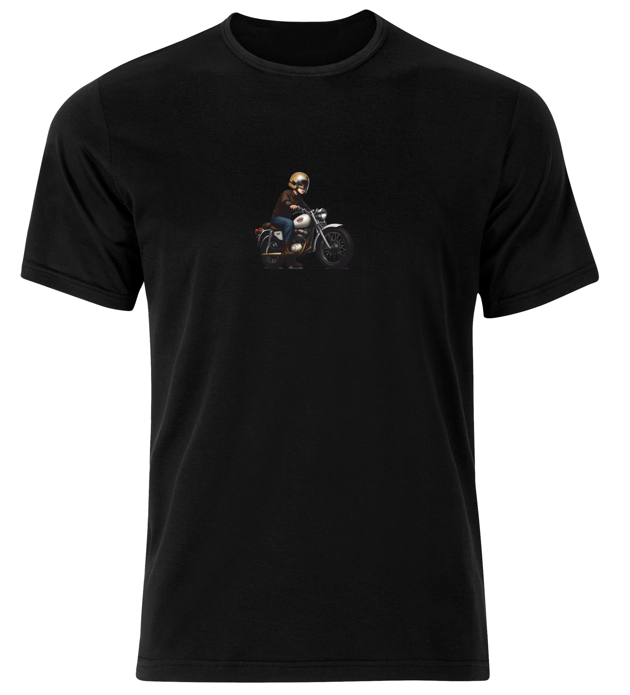 Unisex tričko s potiskem dívky na moto